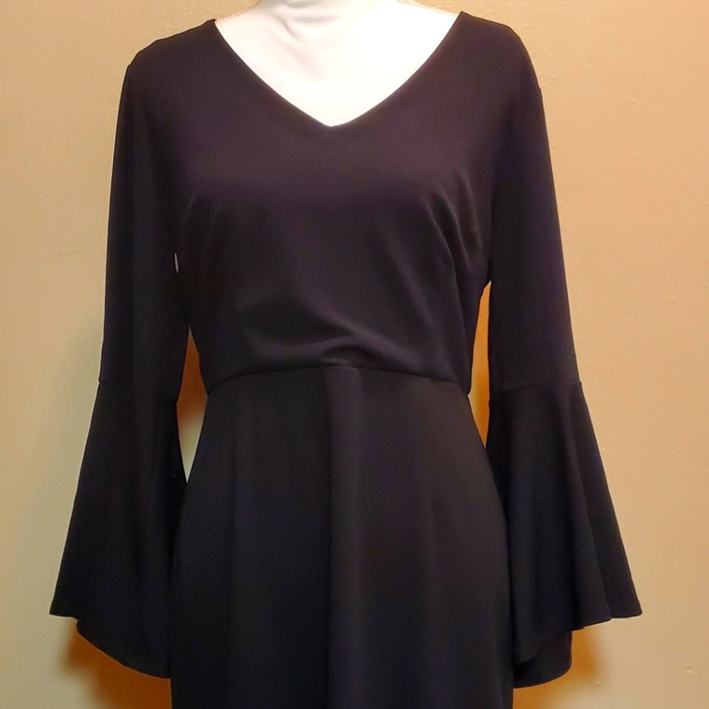 Black Sheath Dress w/Bell Sleeves